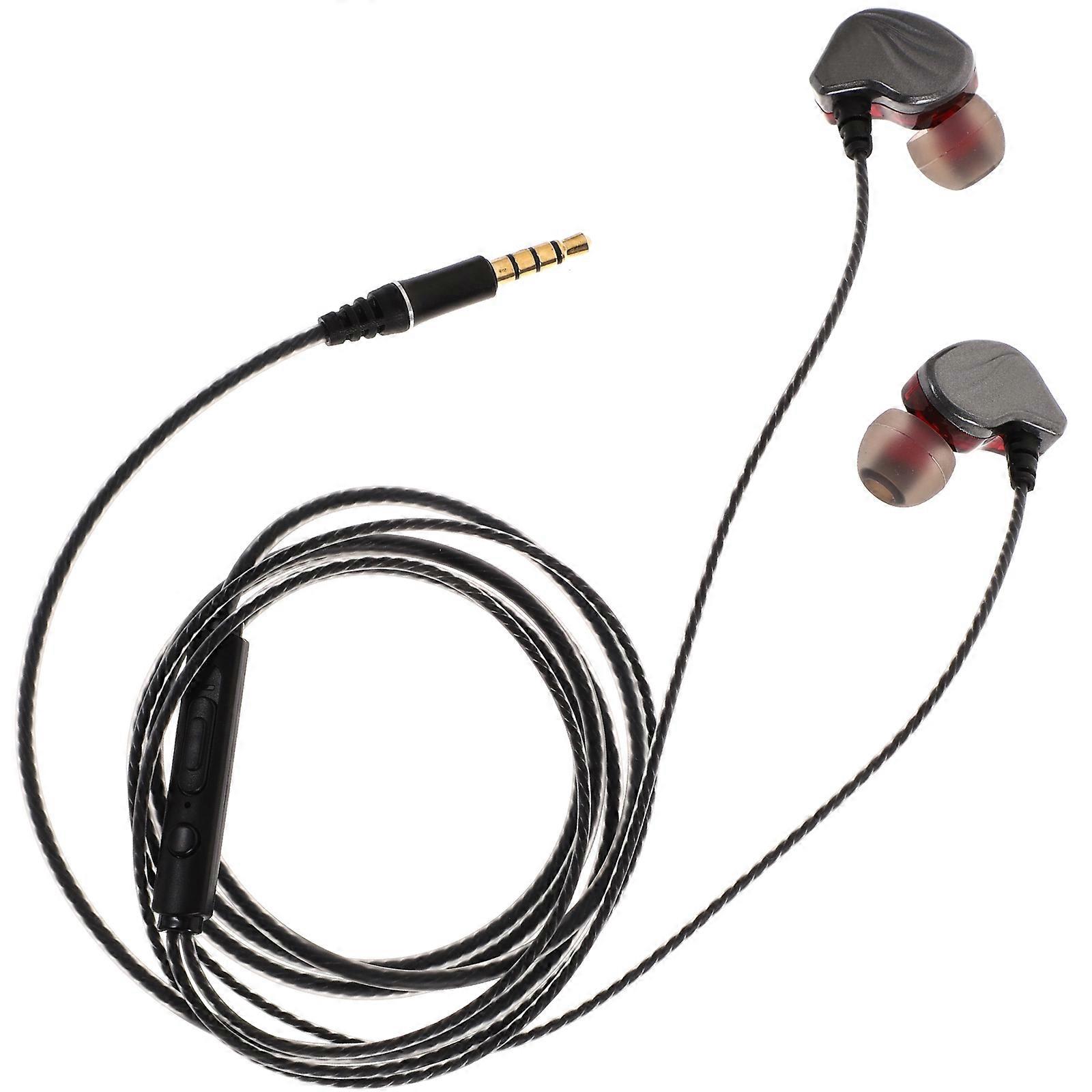 Gaming Earphones With Mic In-Ear Headset For Phone Tablet During Running Gym Workout Black 1Pack