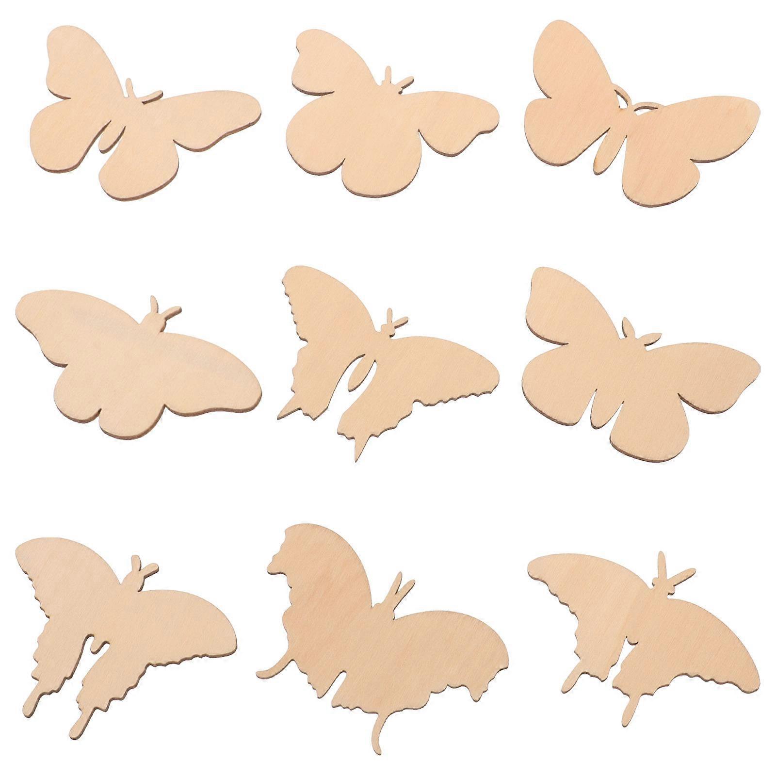 Wooden Butterfly Cutouts for DIY Art Projects 9Pcs Butterfly Craft Set