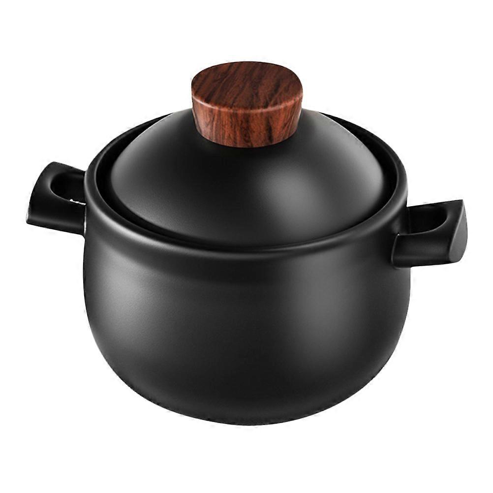 Practical Design Casseroles For Home Cooking Black Ceramic Casserole Large Capacity 2Pcs