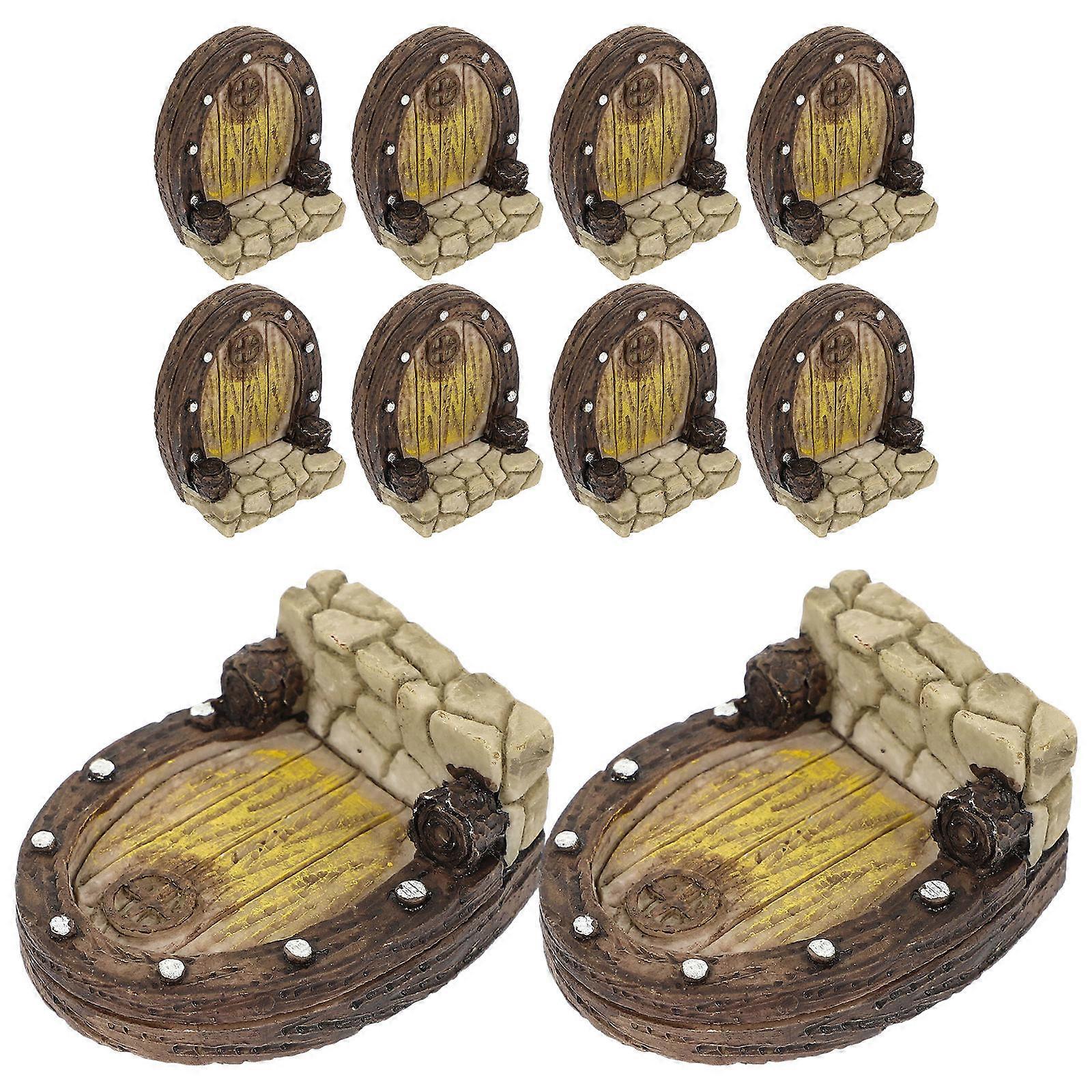 Craft Decoration Resin Courtyard Gate Simulation For Home Accessories Shape Gate Size 3.5*2cm Random Column Top Colors 10Pcs