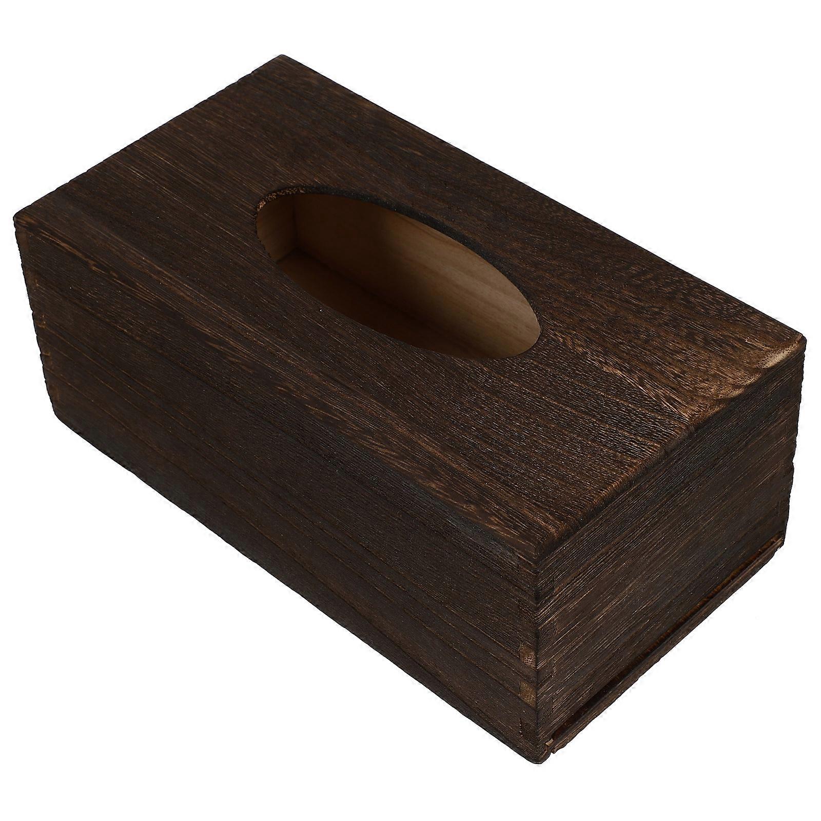 Tissue Box Organizer Natural Wood Material Sturdy and Solid Storage for Tissues 20.7X11X8.2CM 1Pc