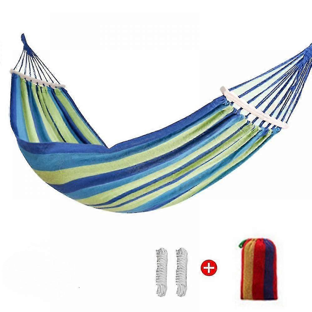 Hammock With A Maximum Load Of 90 Kg, 200 * 80cm.1 -2 Persons, Breathable, , Ideal For Camping Or Garden, Double Canvas Hammock (bending Stick Anti-ro