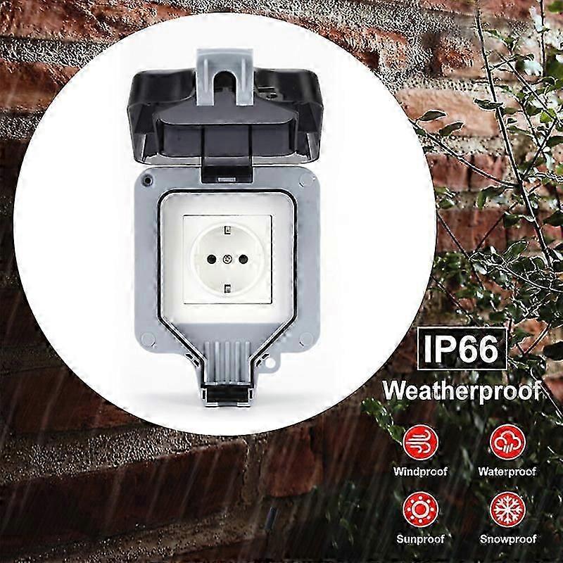 Switch Socket 1pcs Ip66 New Rainproof Outdoor Home Appliance Single Eu Plug Socket Waterproof Eu 16a Ac220v Socket Box