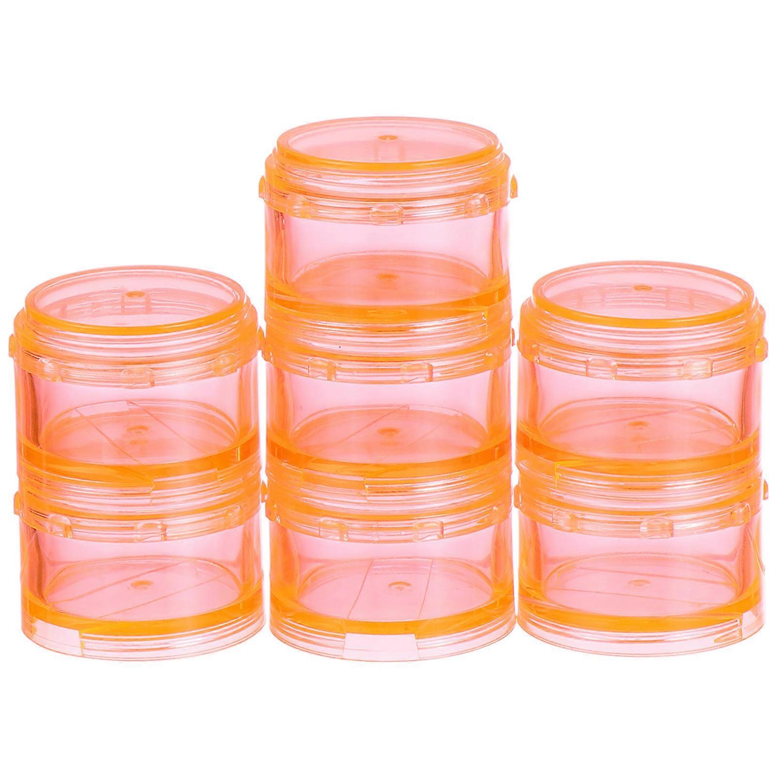 2Sets Portable Pill Container for Medicine Storage Use Mini Travel Case Orange