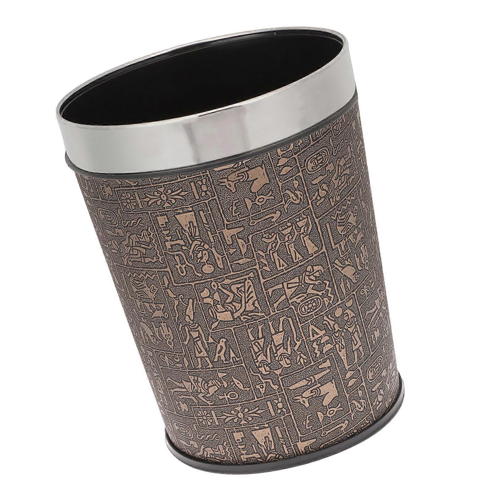Retro Garbage Bin Decorative Garbage Basket for Storage Stainless Steel