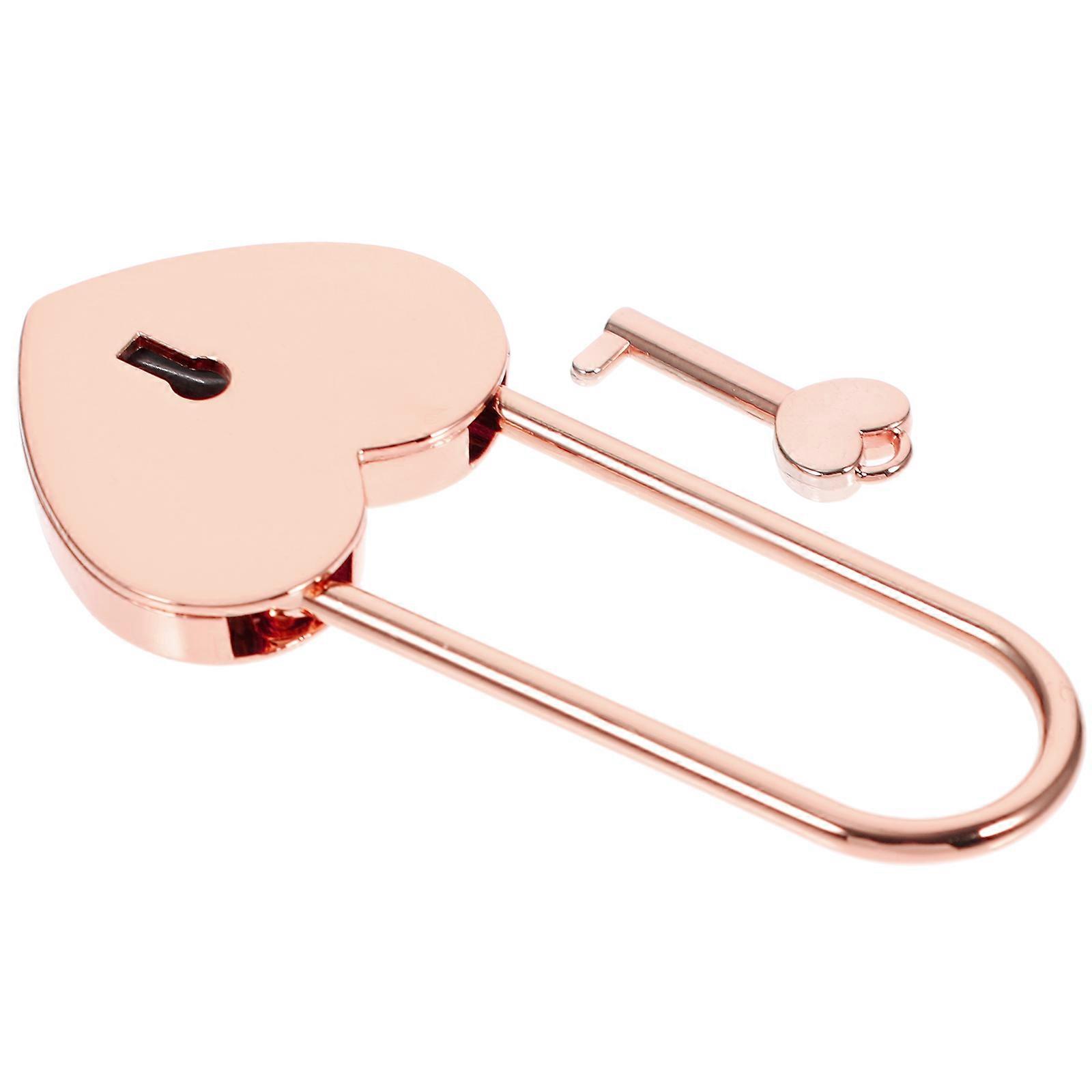 Small Pads with Keys Heart Lock for Lockers 4Pcs in Rose Gold