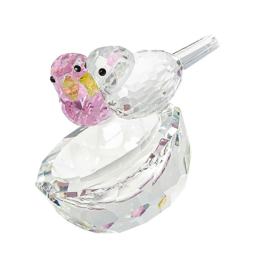 Handcrafted Easter Crystal Bird Nest Ornament for Home 2Pcs Set