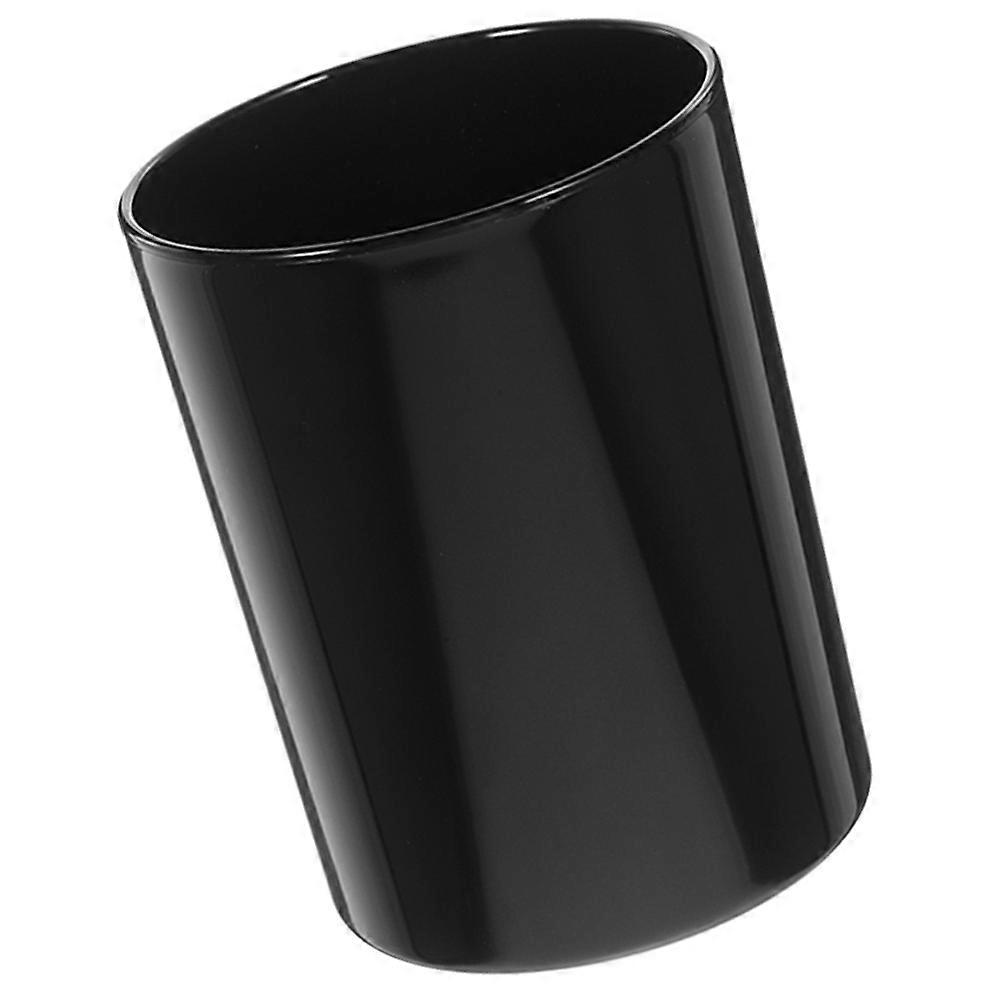 Round Pen Holder for Desk Organizer Black Plastic Container