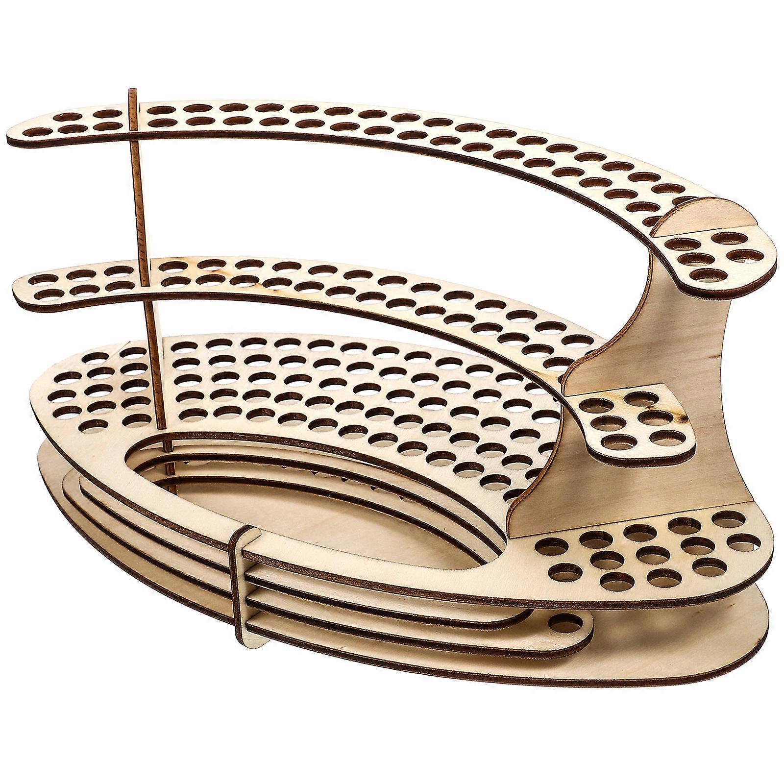 2Pcs Wooden Pen And Pencil Holder Desk Organizer Rustic Design For Classroom And Office Available In Khaki Color 25.3X13X12.5CM