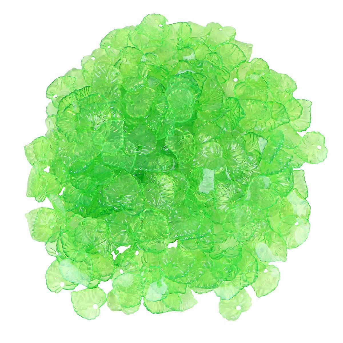 Plastic Green Leaves Acrylic Beads for Craft Making 2Sets
