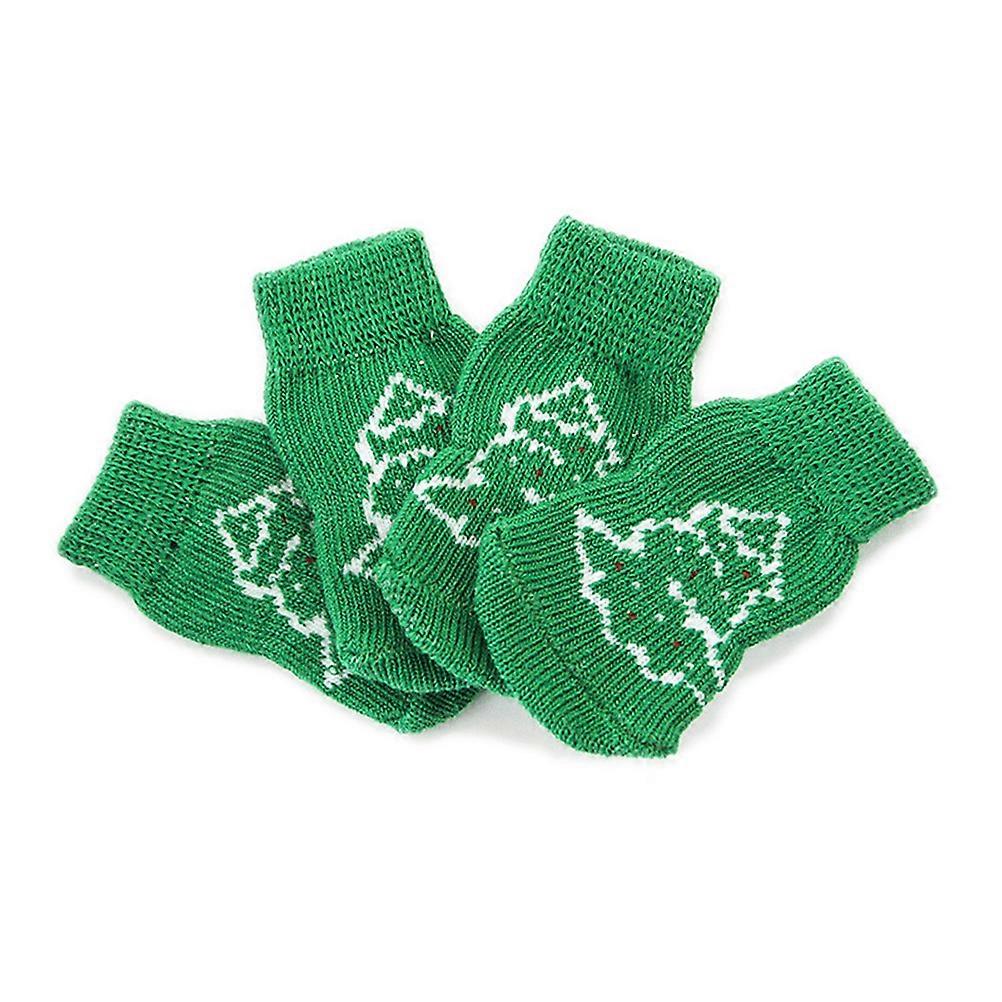 Dog Socks 4Pair Assorted Color with Christmas-Themed Styles for Pets