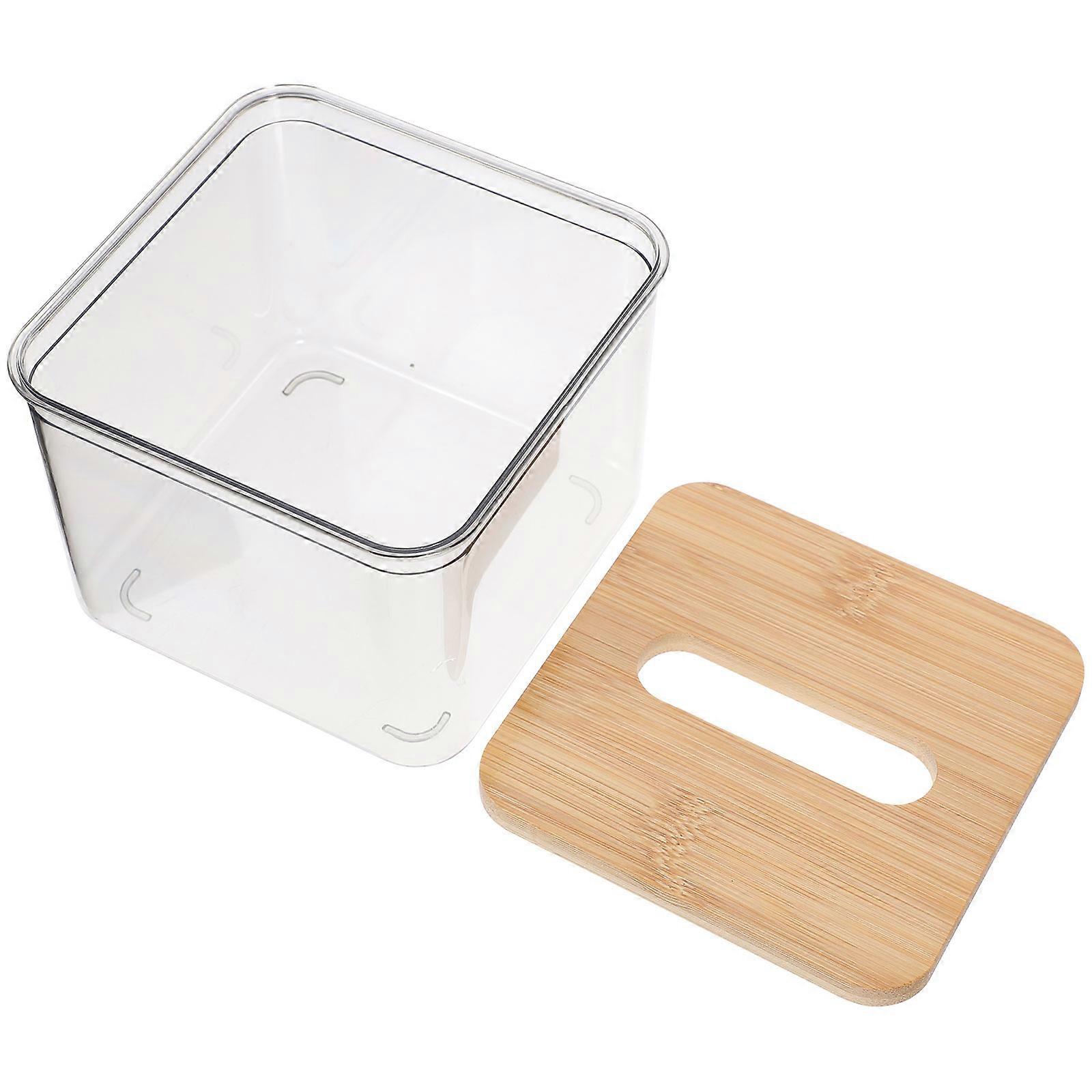 Transparent Tissue Box Cover for Storage Use 2Pcs Cube Box for Car Desktop