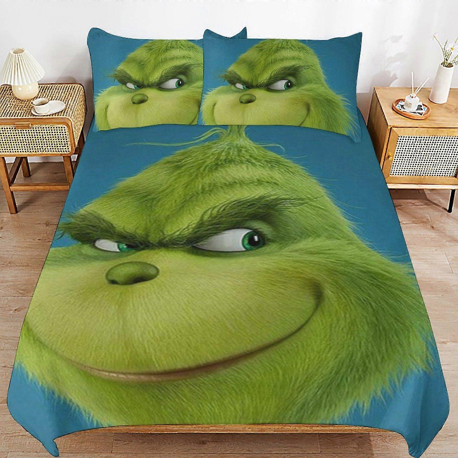 q172 The Grinch Complete Bed Solution Long Thread Use Durable Zip Soft Touch Duvet Cover Sets Practicality d172
