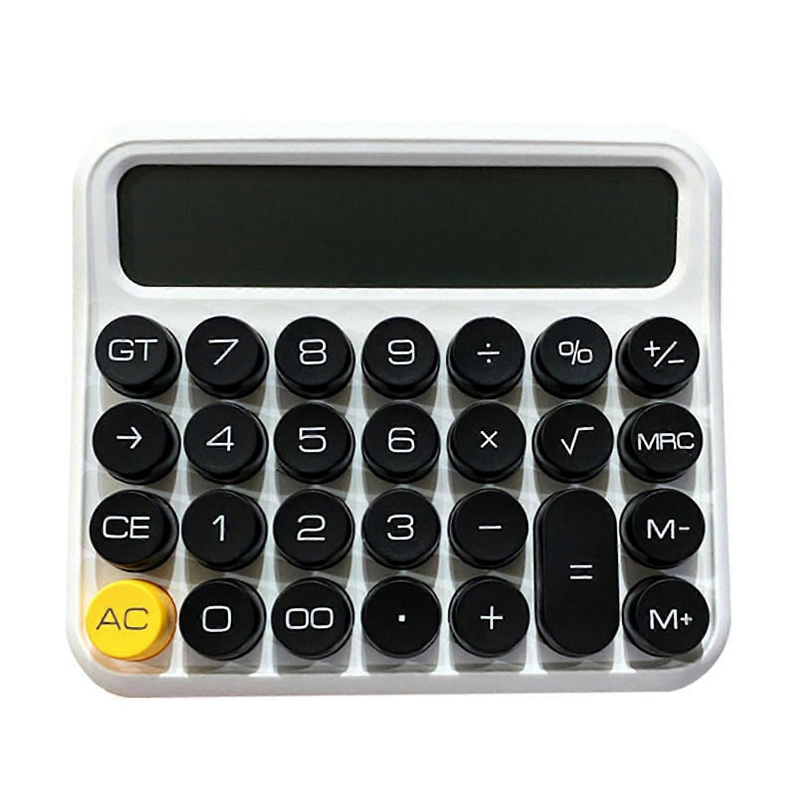 12 Digits Square Calculator Big Lcd Screen Office Calculator School Dual Portable White