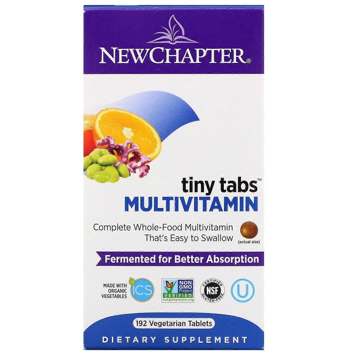 New Chapter, Multivitamin Tiny Tabs, Complete Whole-Food Multivitamin, 192 Veget