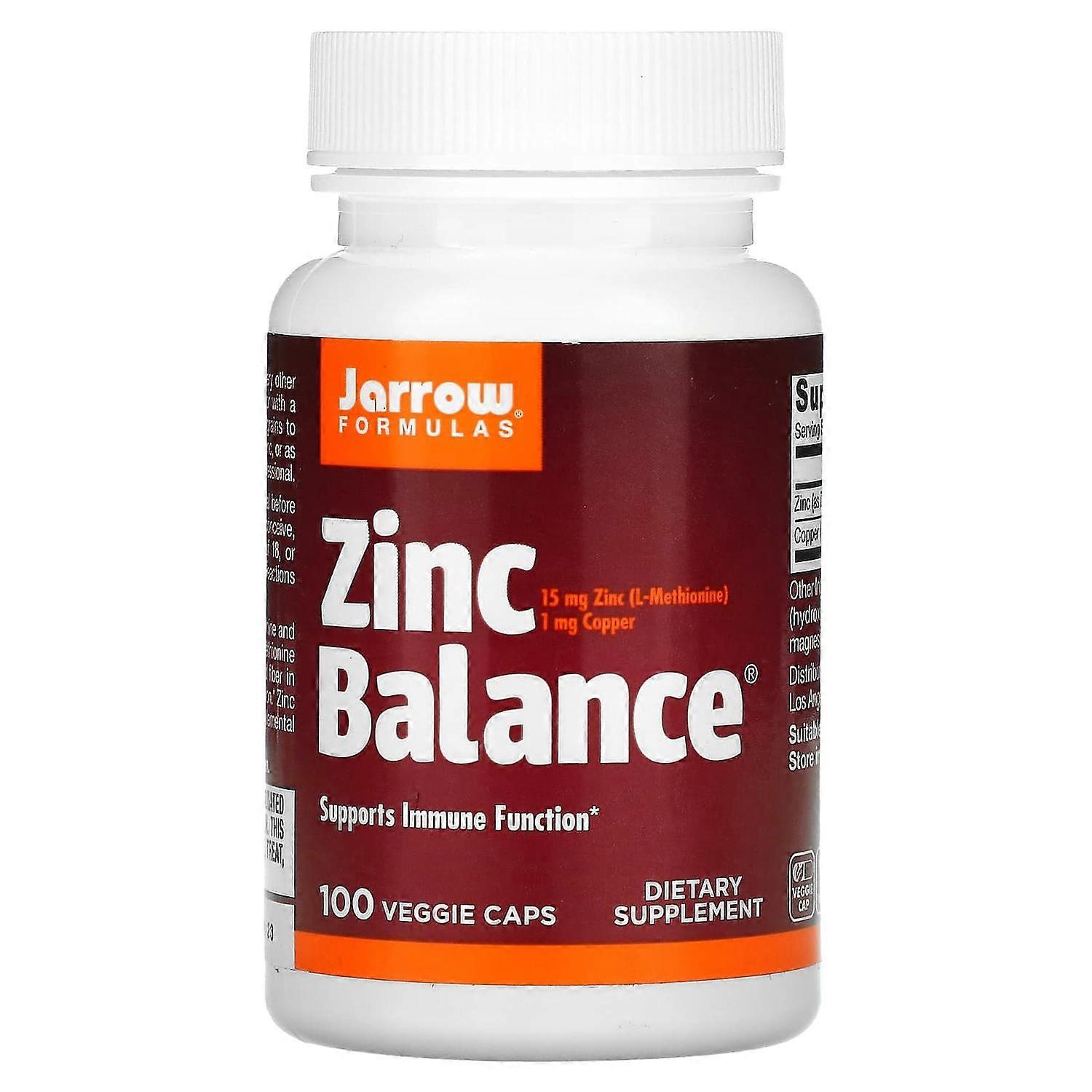 Jarrow Formulas, Zinc Balance, 100 Veggie Caps
