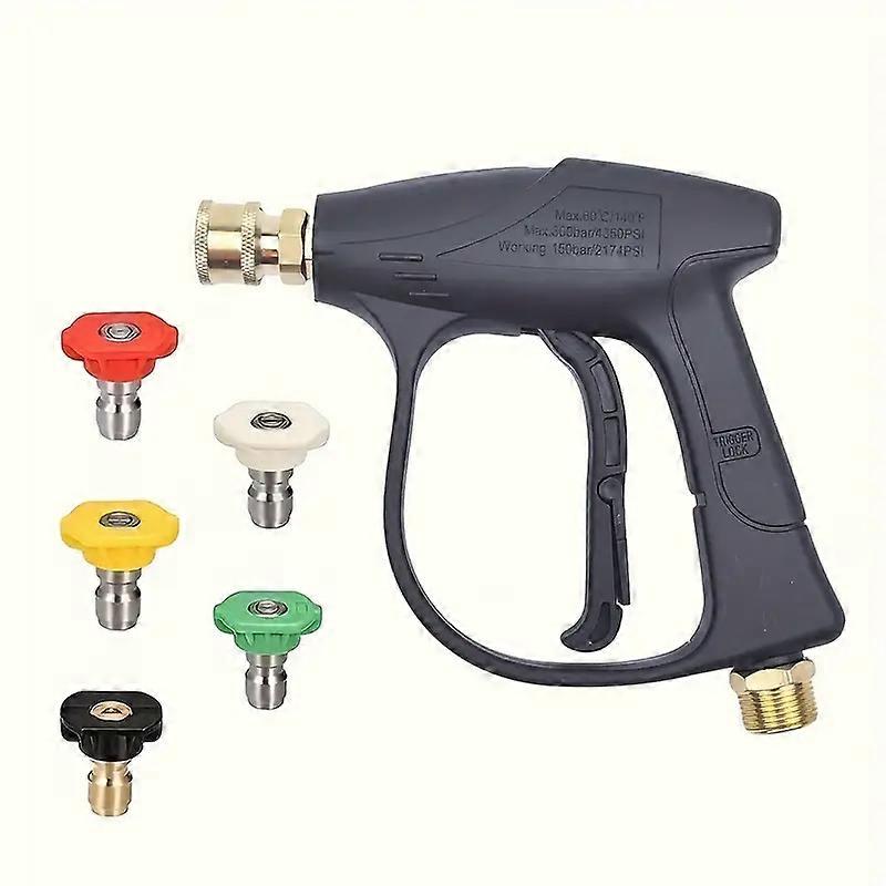 New Arrival High Performance Aluminum Short Snow Foam Spraying Soap Water Gun with M22-14 Hose Fitting & 1/4" Quick-Connect