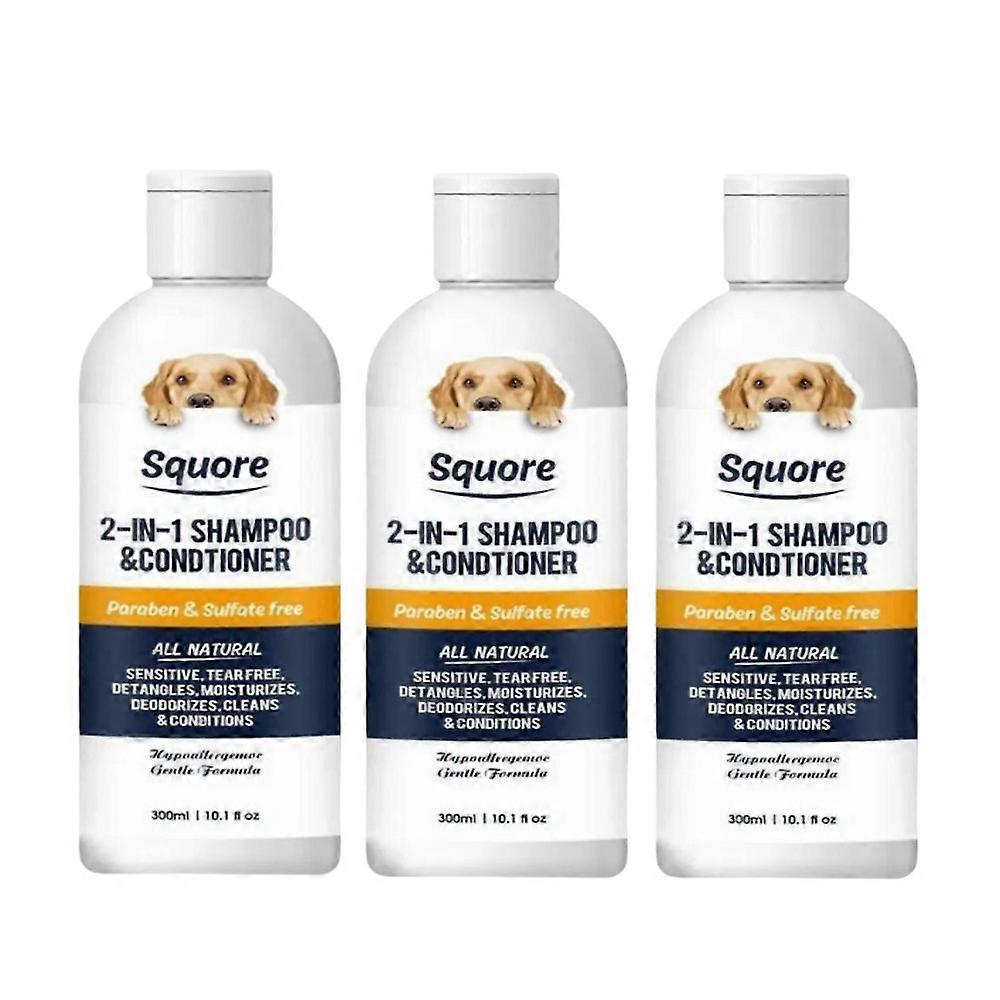 3X 300ml Puppy Shampoo And Conditioner 2 In 1 Natural Moisturizing Shampoo Moisturizing Dog Shampoo For Sensitive Skin PH Balanced