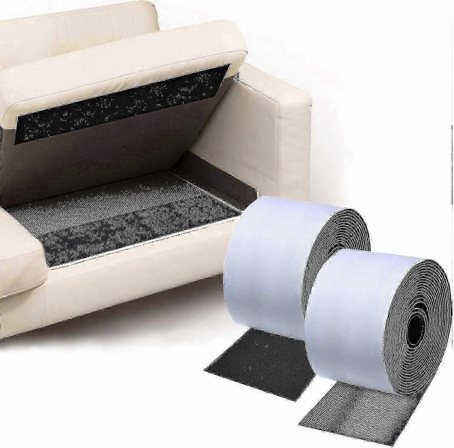 Furniture stability anchors with non-slip cushion and adhesive strips