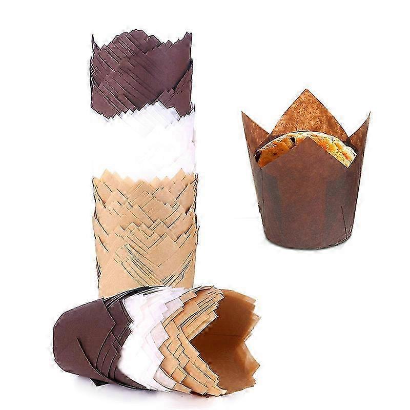 200PCS Tulip Cupcake Liners Upgrade Parchment Paper Muffin Liners for Baking Cupcake for Party Weddi