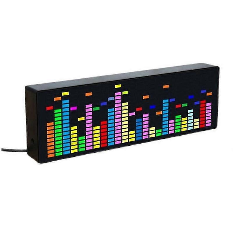 Color LED Music Spectrum Electronic Clock Rhythm Light 1624RGB Polar Atmosphere Lamp Level Indicator(Voice+Wire Control)