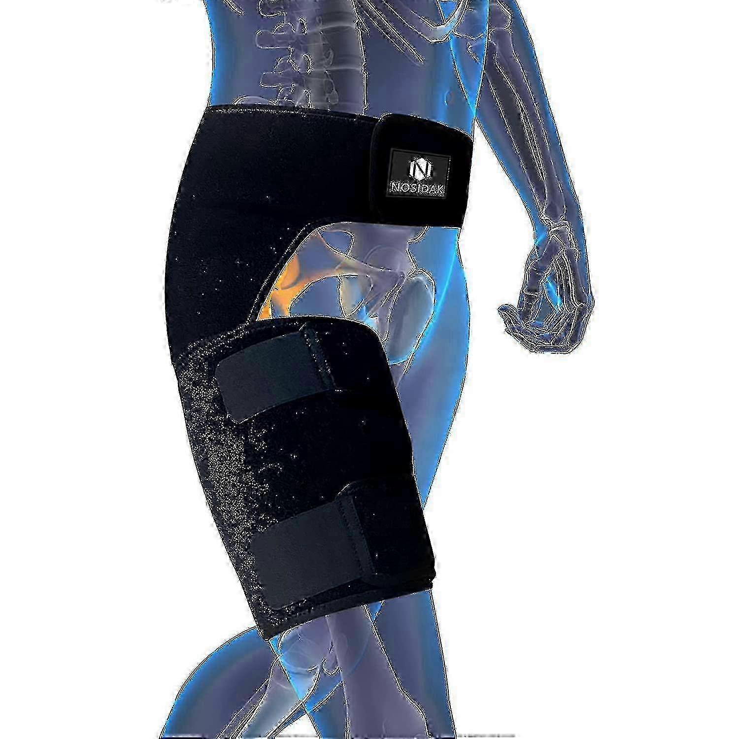 Adjustable hip brace for hamstring and groin support