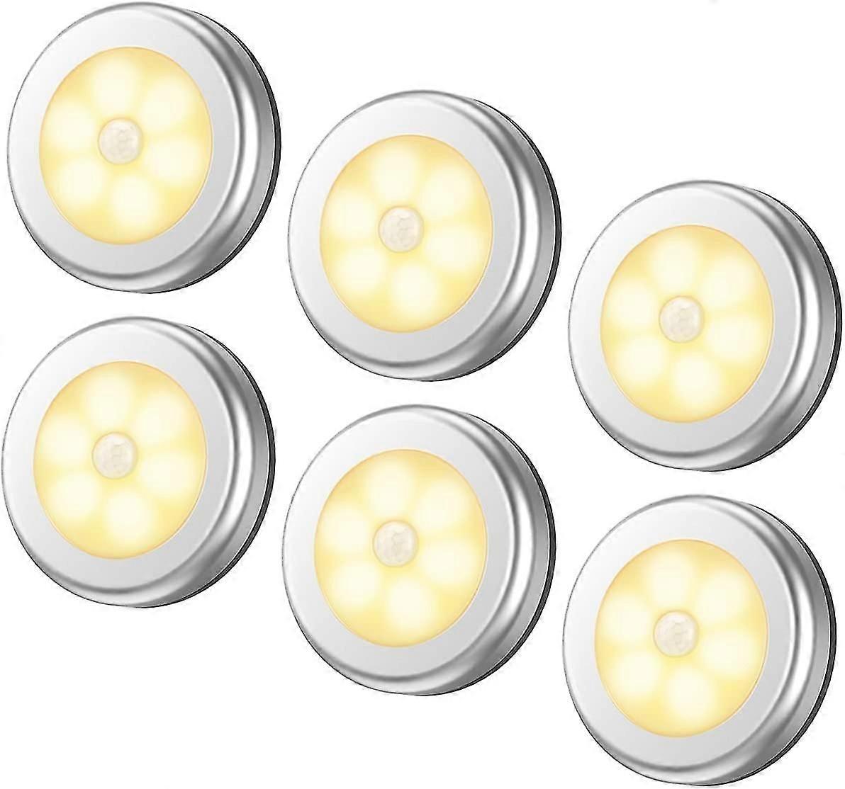 Motion Sensing Light, Led (silver,warm White Light,6 Pack)