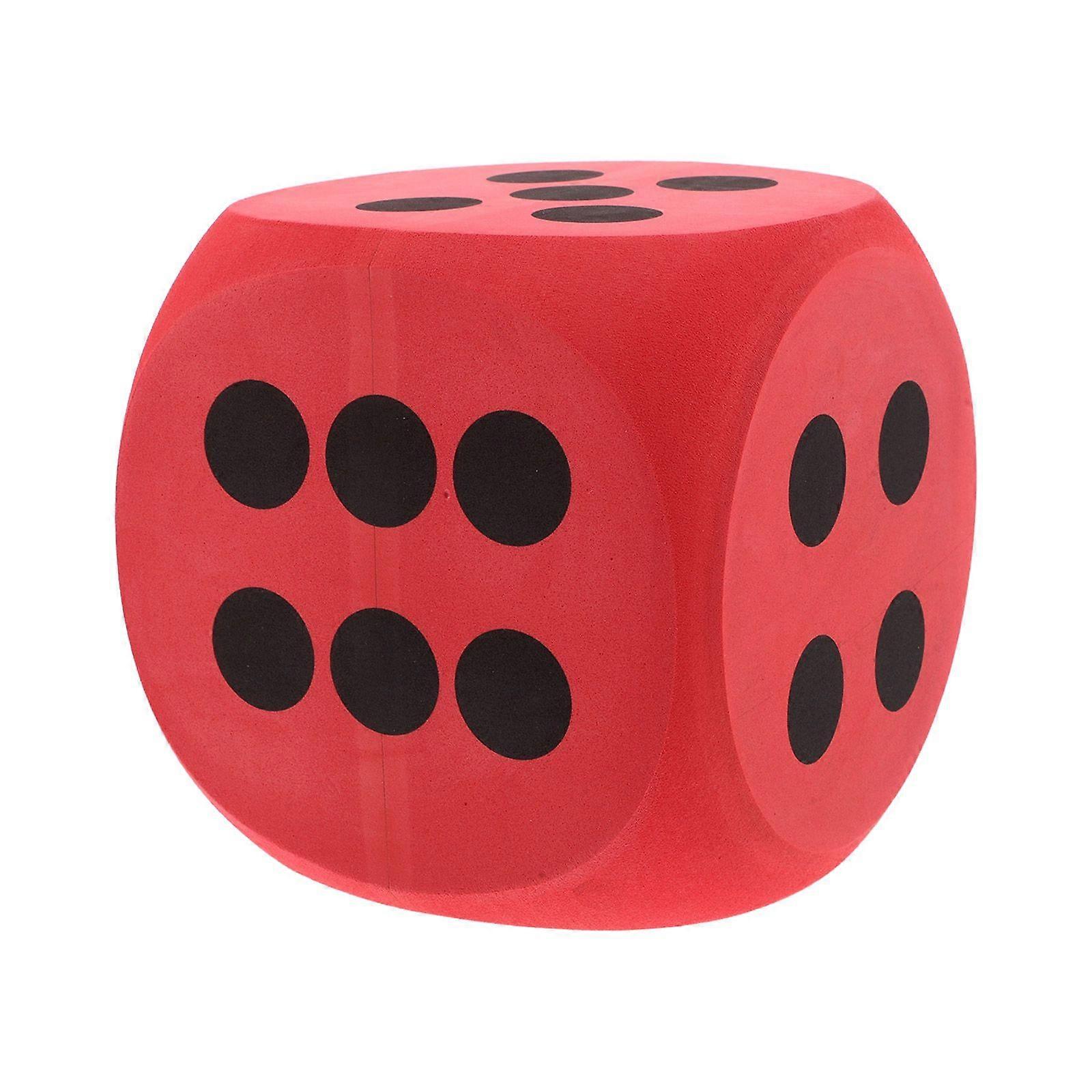 Jumbo Eva Foam Dice With Rounded Corners - 6 Inch Giant Red Dice For Entertainment Classroom Teaching Tool Raffle Games Decoration