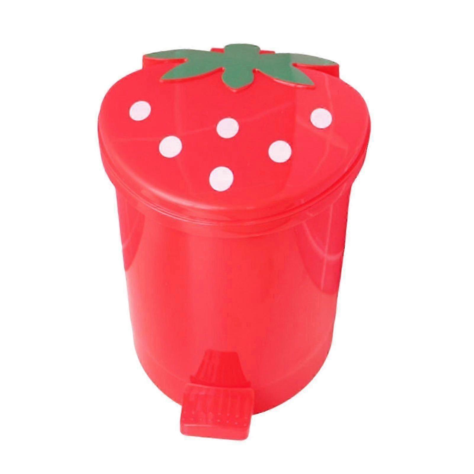 Trash Can Large-Capacity Good Weight Capacity Exquisite Shape Convenient High Durability Decorative Plastic Strawberry Style Waste Basket Ga