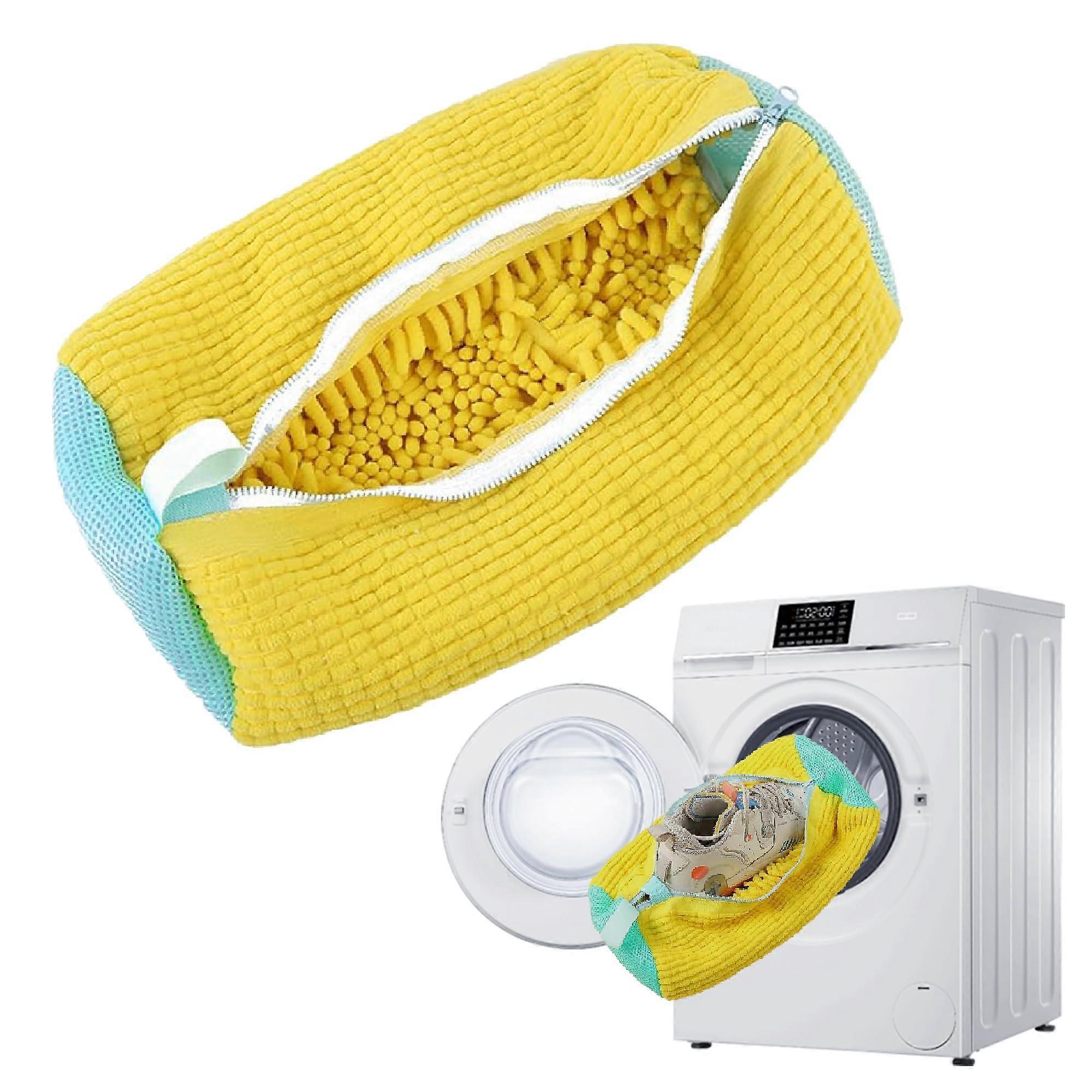 Shoe Washing Machine Bag For Washer And Dryer Reusable For All Shoe Types And Sizes Yellow 1 PC