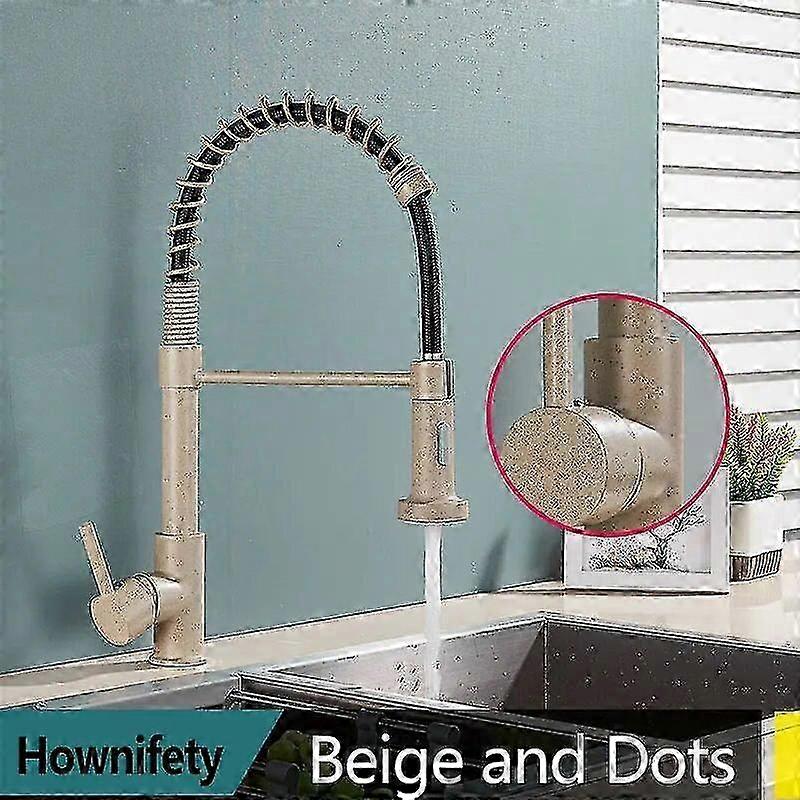 Exquisite Pull Down Kitchen Sink Faucet 360 Free Rotation Spring Hot Cold Mixer Crane Tap Spray Stream 2-way Modes Spout Black Gold Nickel