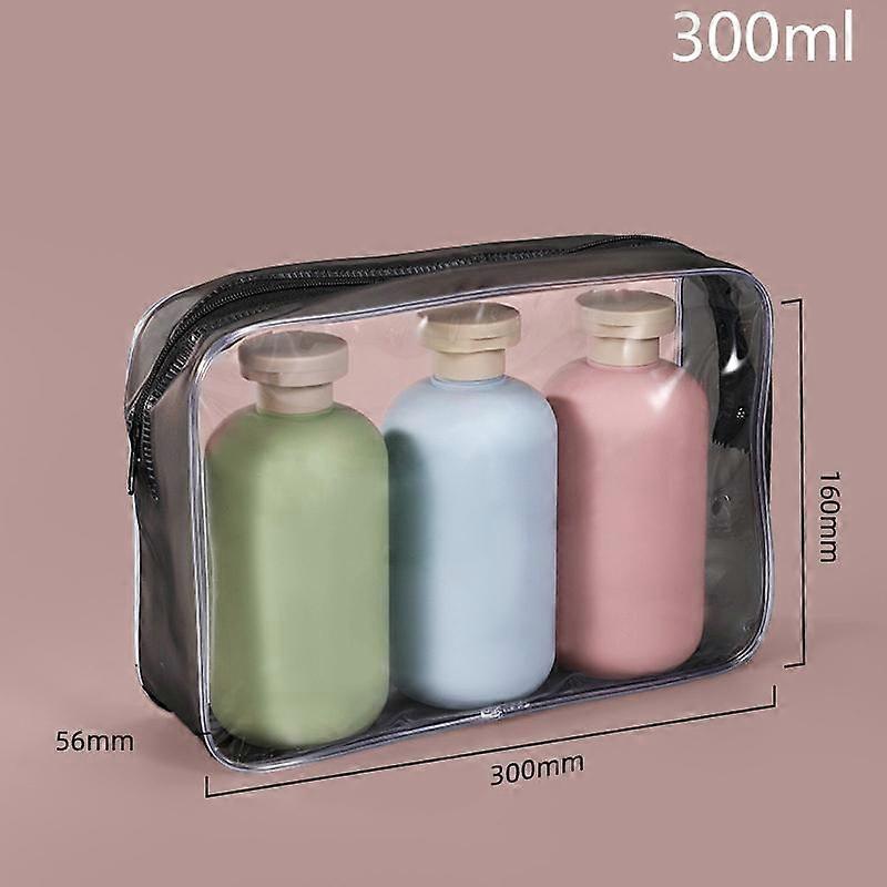 3Pcs Empty 100/200/300Ml Squeeze Bottles With Flip Cap Refillable Plastic Travel Refillable For Lotion Shampoo Conditioner
