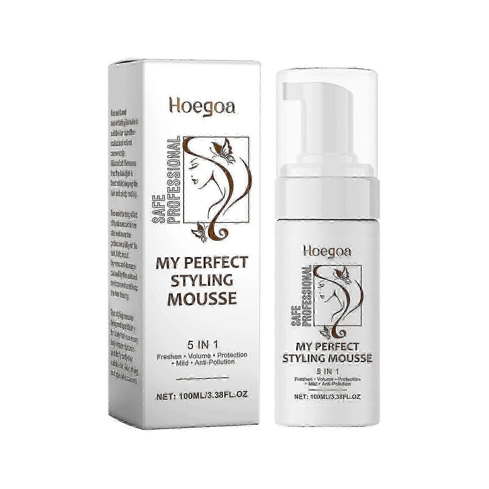 Hoegoa Hair Setting Mousse Moisturizing Hair Care Long-lasting Moisturizing Curl Styling Foam Setting Mousse