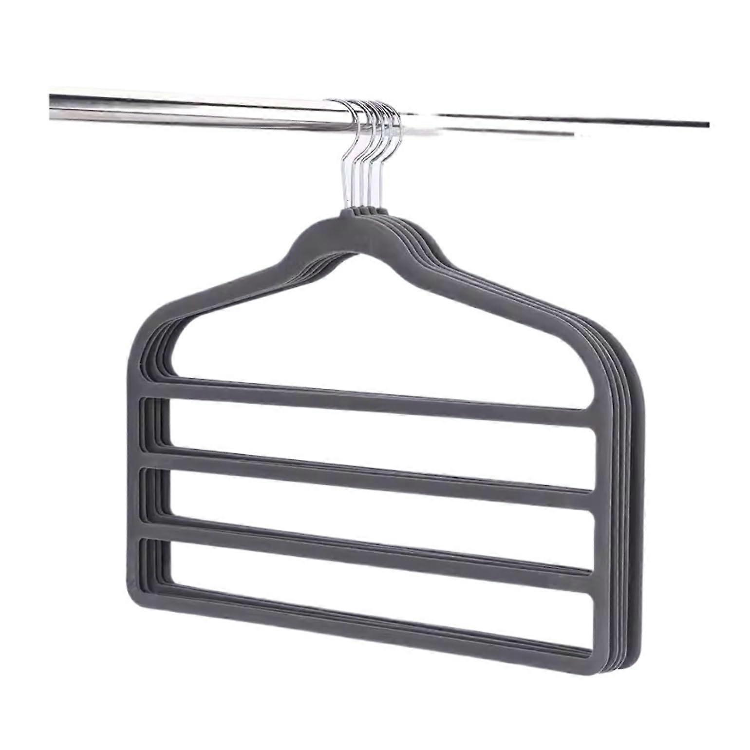 Durable Suit Hangers Set of 5 - Multilayer Pants Rack and Tie Scarf Drying Organizer for Closet and Wardrobe Storage