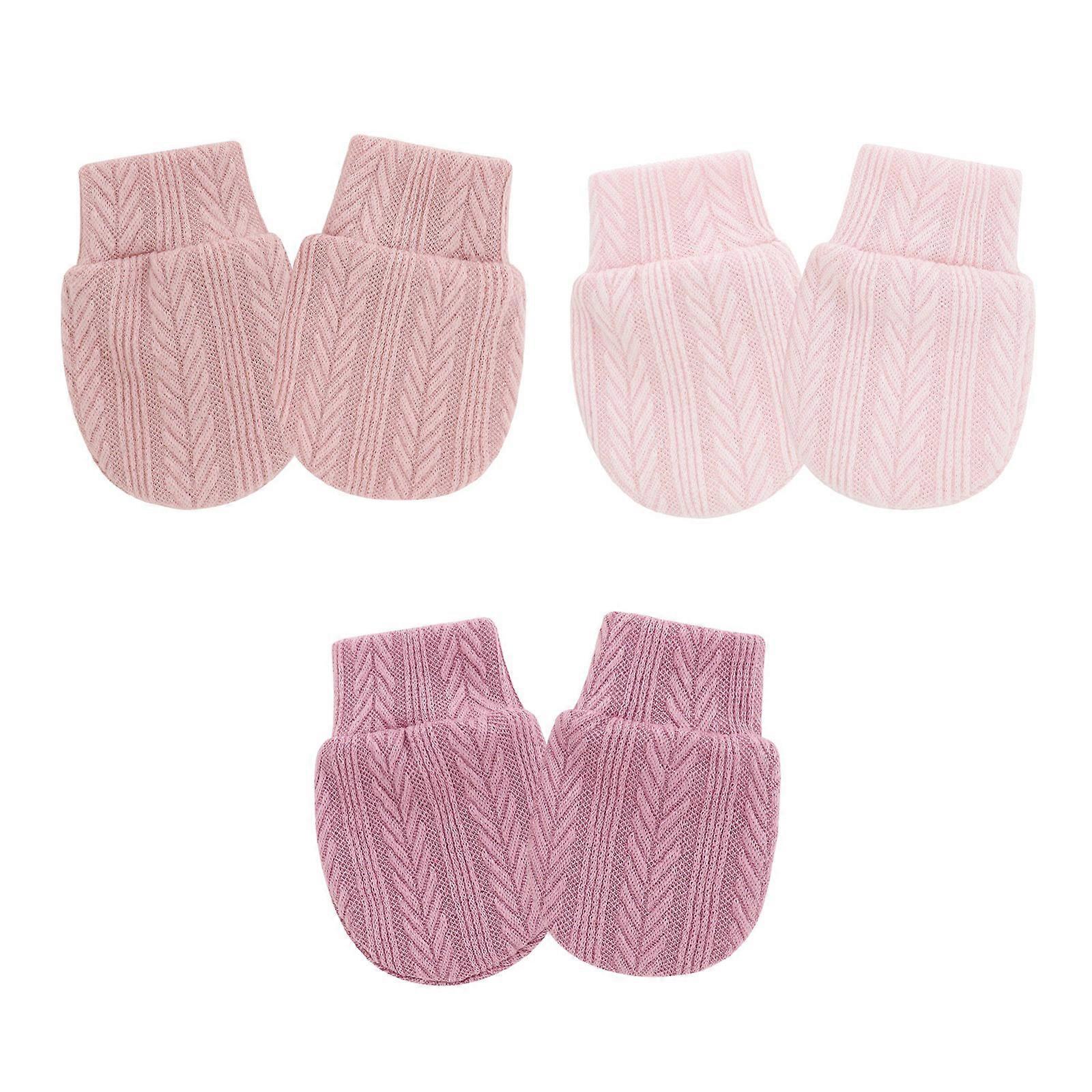 Scratch Resistant Baby Gloves 3 Twosomes Extreme Soft Fabric Tight Infant Rudiments  Color 8