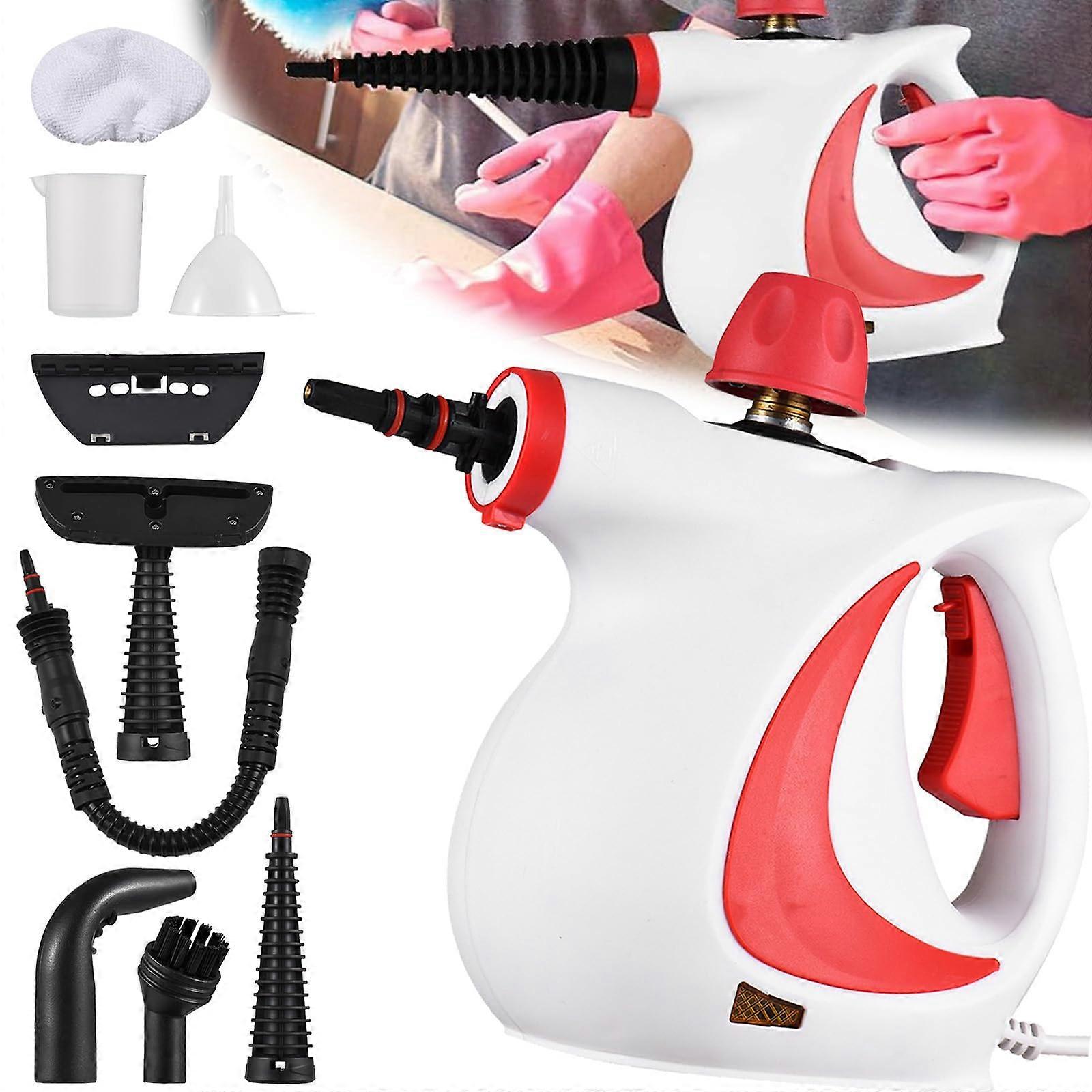 Handheld Pressure Cleaning with 9 Accessories for Kitchen Tile Floor Couch Car (Red)