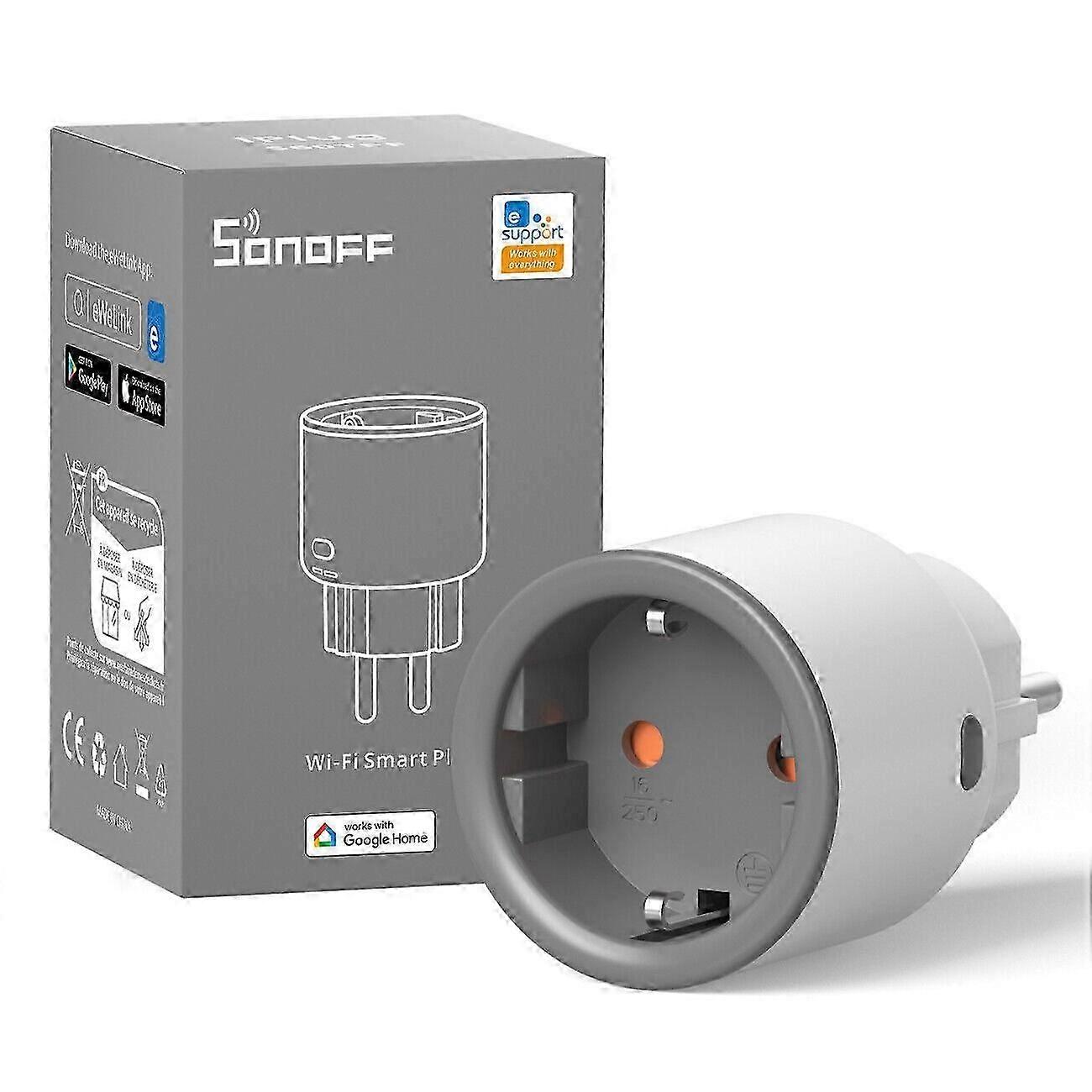 SONOFF Energy Monitoring WiFi Smart Plug S60 IPlug Swicth EU FR 4000W Work With Alexa Alice Smartthings Google Home Assistant