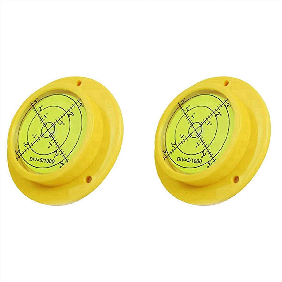 2X Round Bubble Level, 90X17mm High Precision Circular Spirit Level with 3 Mounting Holes, Measuring