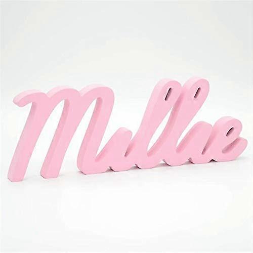 Wooden Name Sign 13.7' Wide Font Letters for Nursery Wall Decor