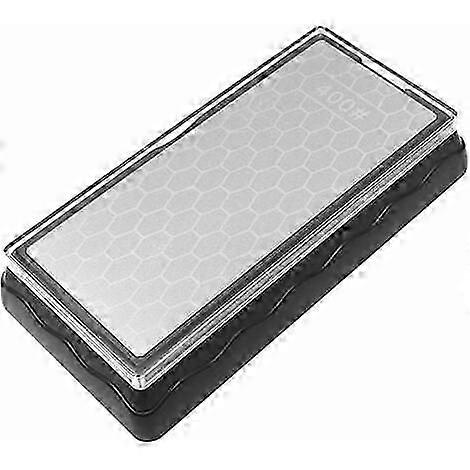 400/1000Double-sided diamond whetstone with anti-slip base, suitable for kitchen knives, scissors, and razors