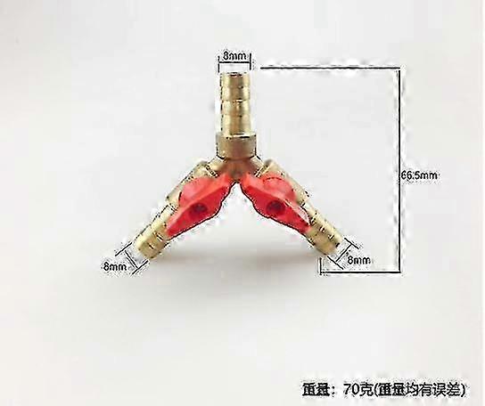 4 قطع 3 طريقة اغلاق الكرة صمام / صمام المشبك تركيب خرطوم بارب غاز الوقود 8 ملليمتر النحاس Y نوع الكرة صمام لأداة الحديقة f26