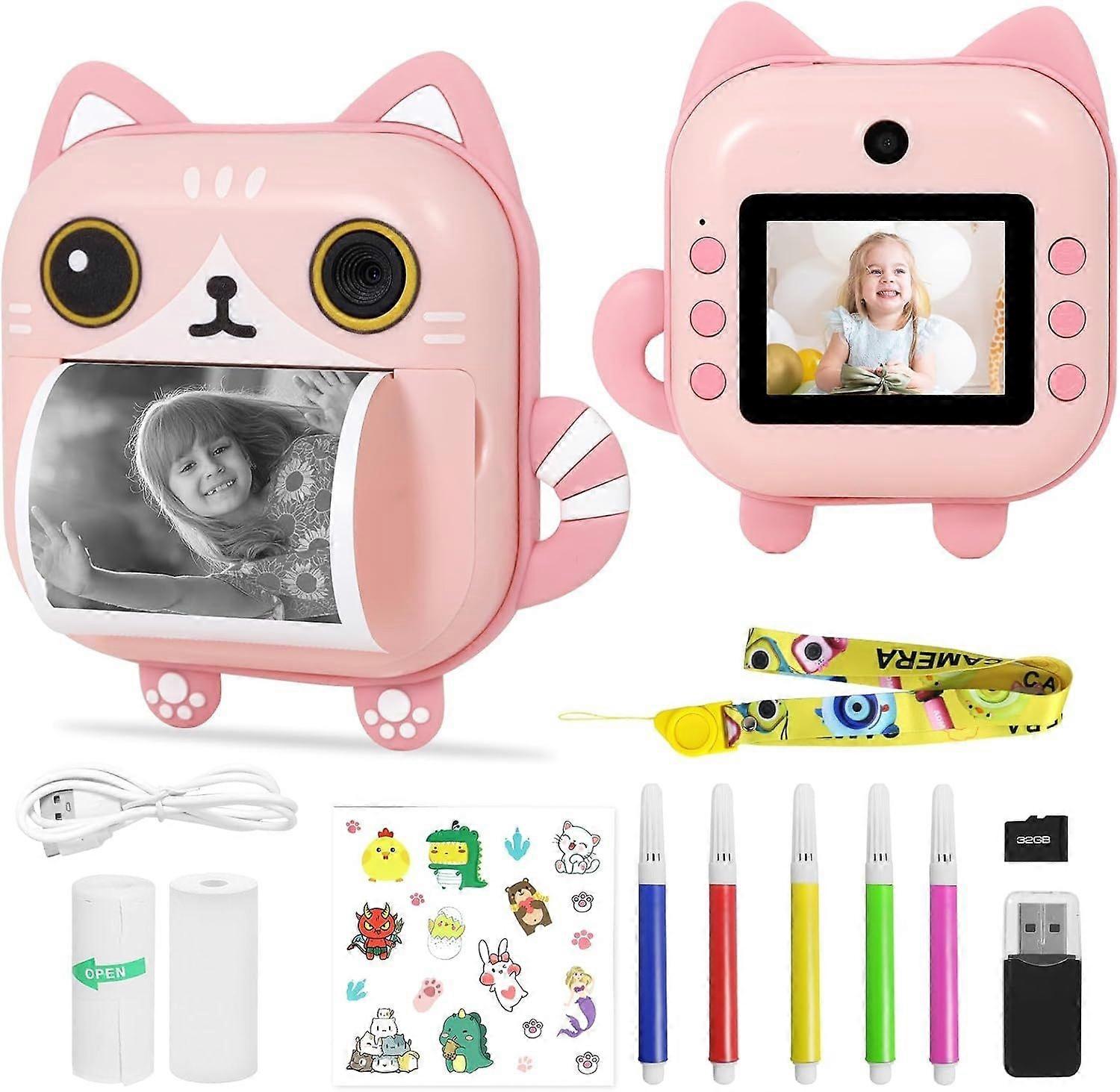 Cmera digital de impresso instantnea M2 com 480.000 pixels, tela de 2,4 polegadas, gravao de vdeo HD e impresso trmica instantnea