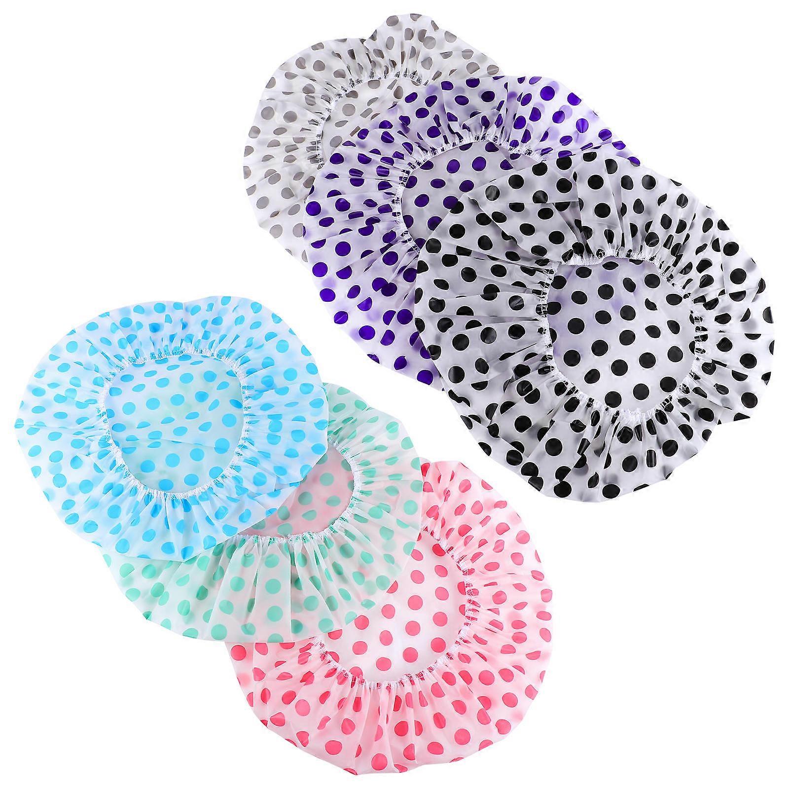 6pcs Elastic Waterproof Bath Caps for Shower Bathing Reusable Hats