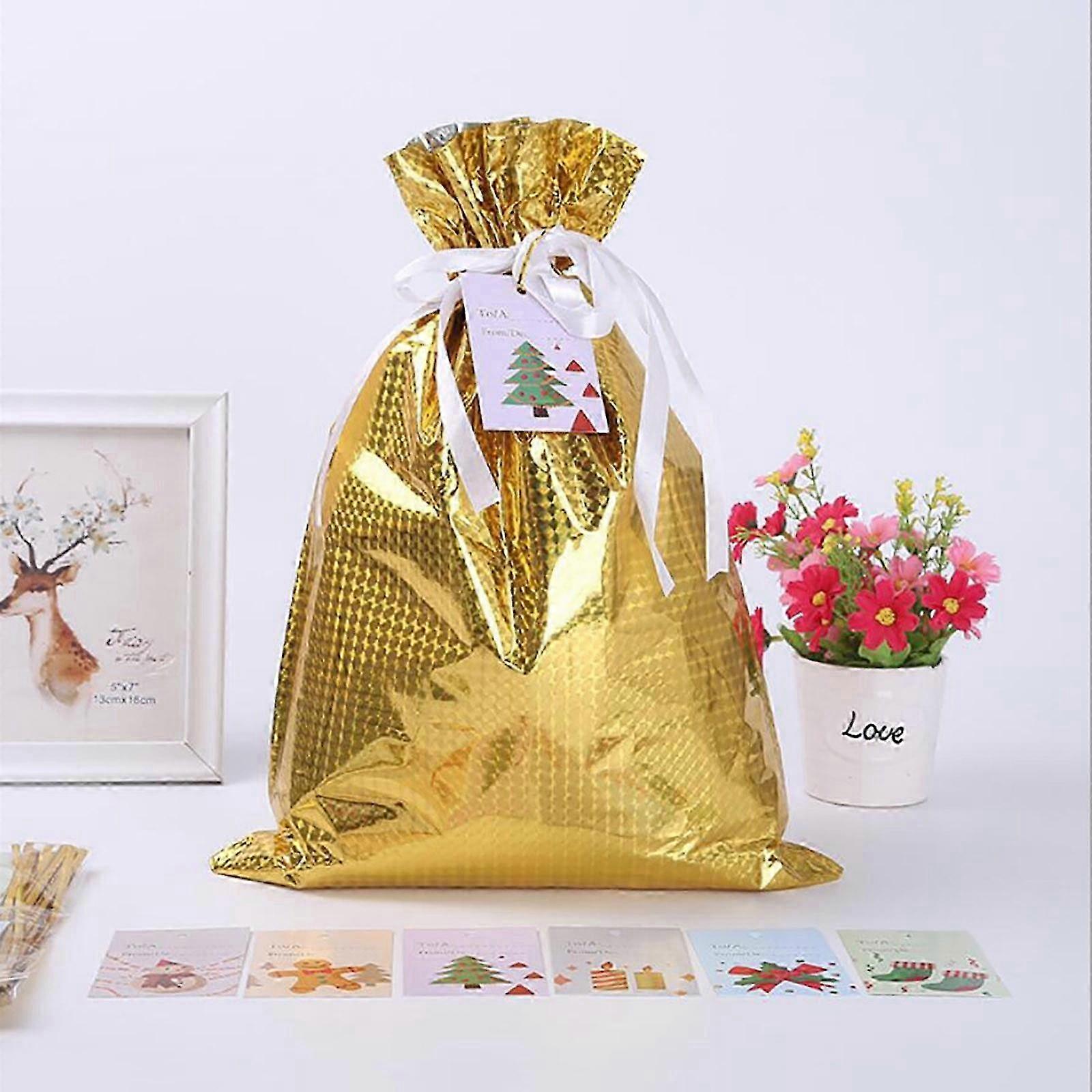 Christmas Gift Bag with Drawstring for Festive Present Wrapping