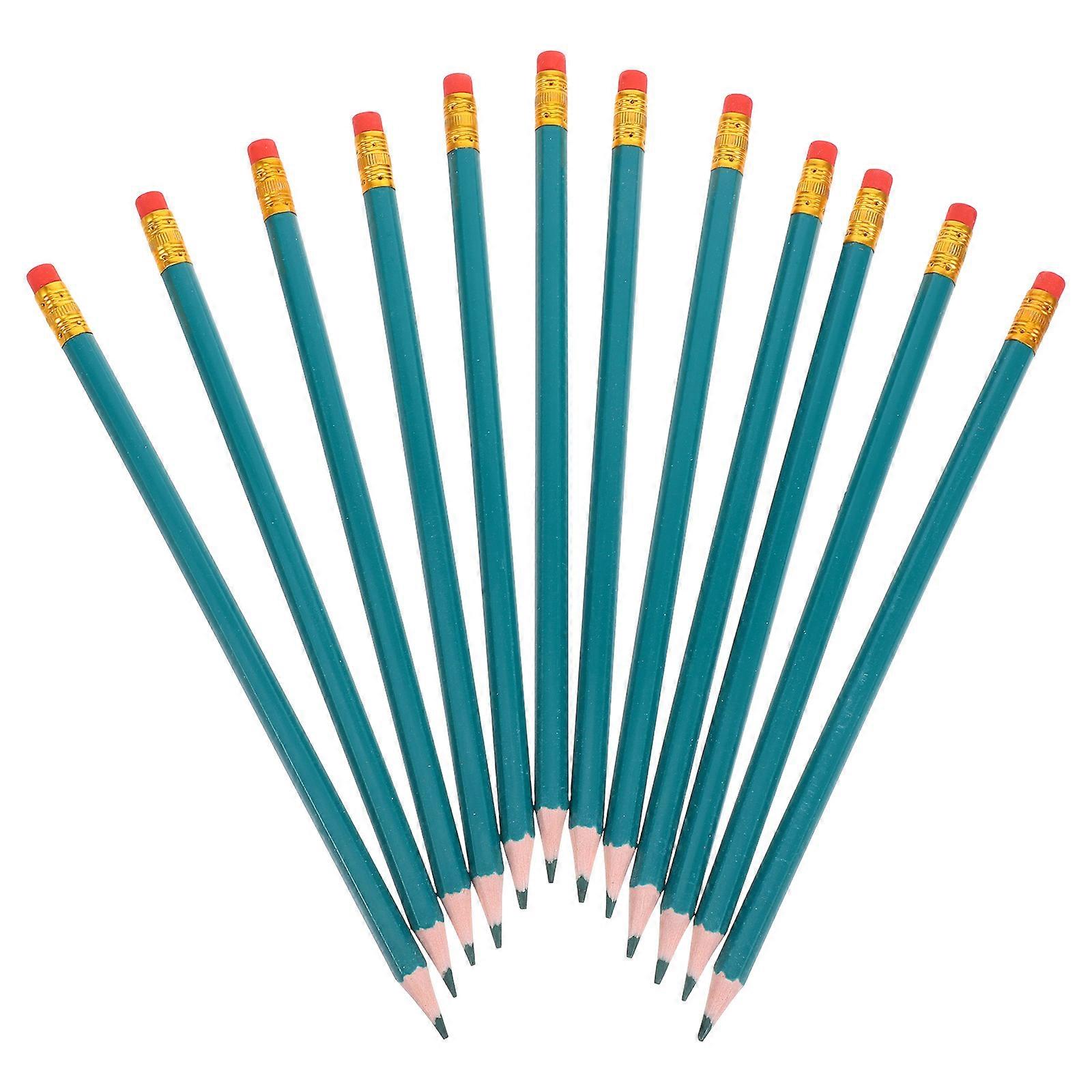 Green Colored Pencils for Test Scoring with 12Pcs Sharpened Pencils