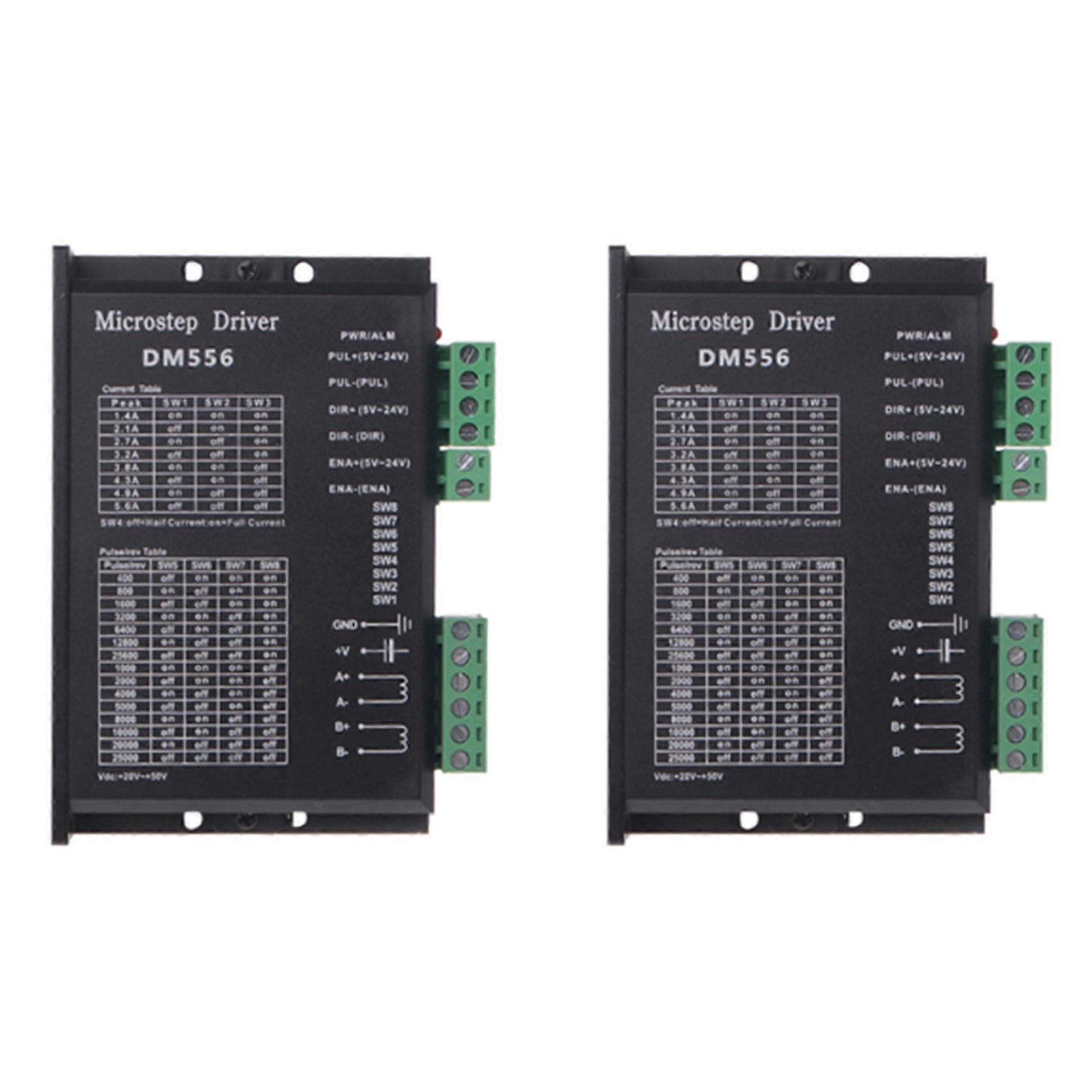 2X Digital Stepper Driver, Dm556 Progressive Motor Driver is Suitable for Nema 23, Nema 24 and Nema34 Stepper Motors