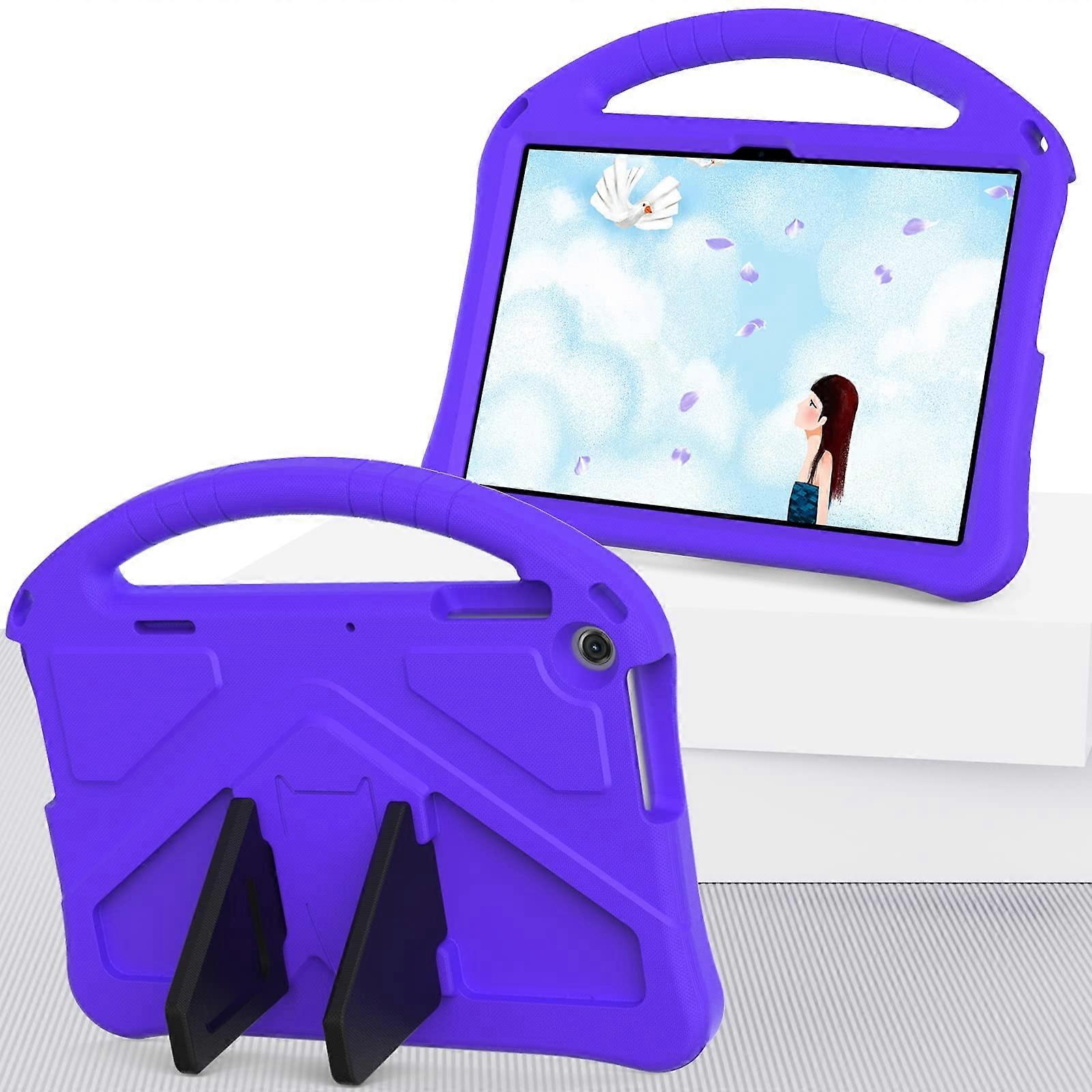 Shockproof Case with Handle Shoulder Strap Kickstand for Lenovo Tab M10 3rd Gen Kids 10.1' Purple