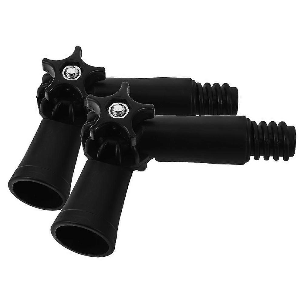 2Pcs Angle Adapter Mop Accessories for Extension Poles Black Plastic