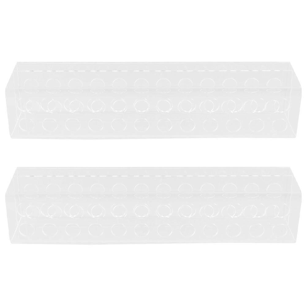 Multi-Grid Pen Storage Rack Acrylic Desktop Organizer For General Users Simple Design 2 Pcs