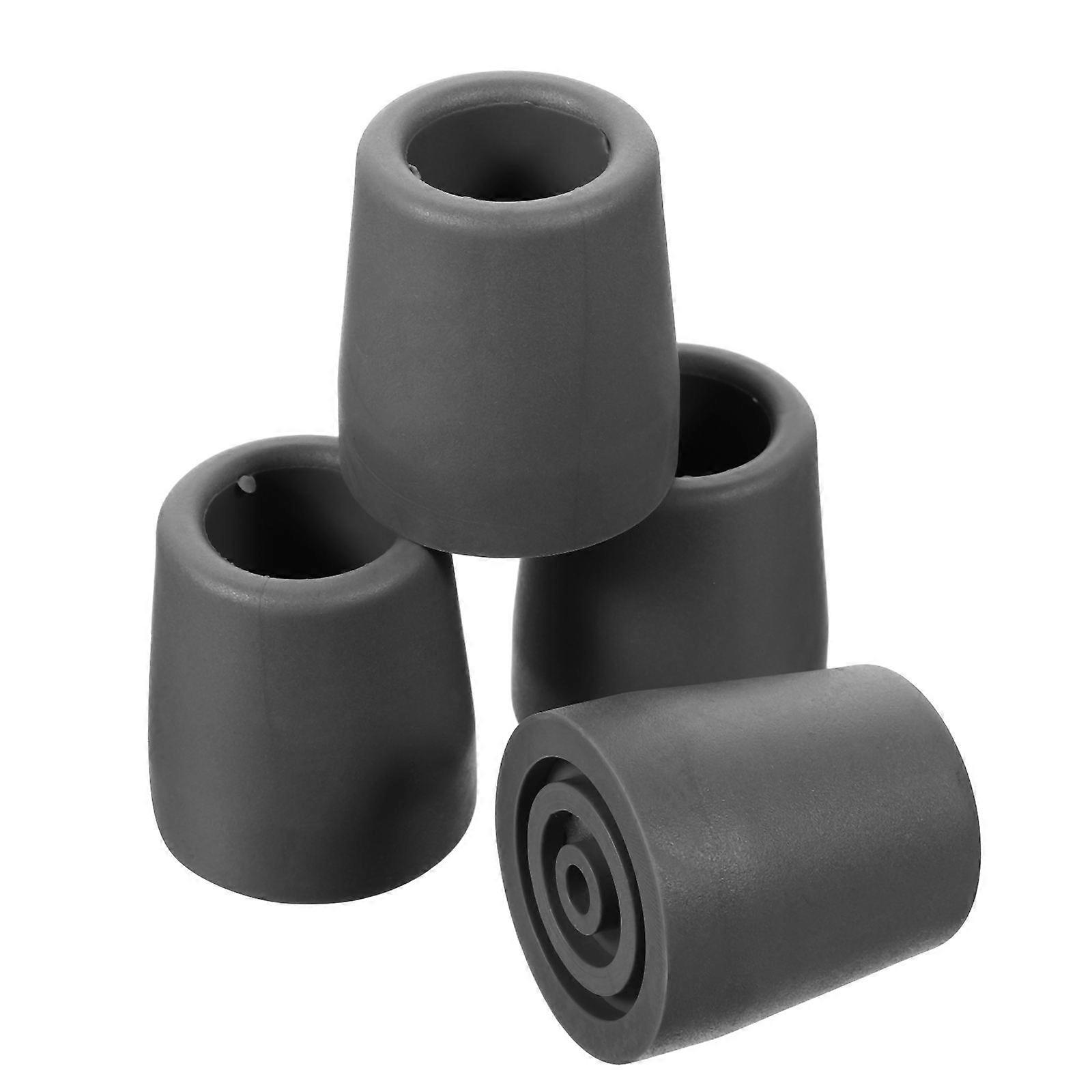 Crutch Replacement Pads Durable Cane Tips for Enhanced Safety 4Pcs Grey Tpr
